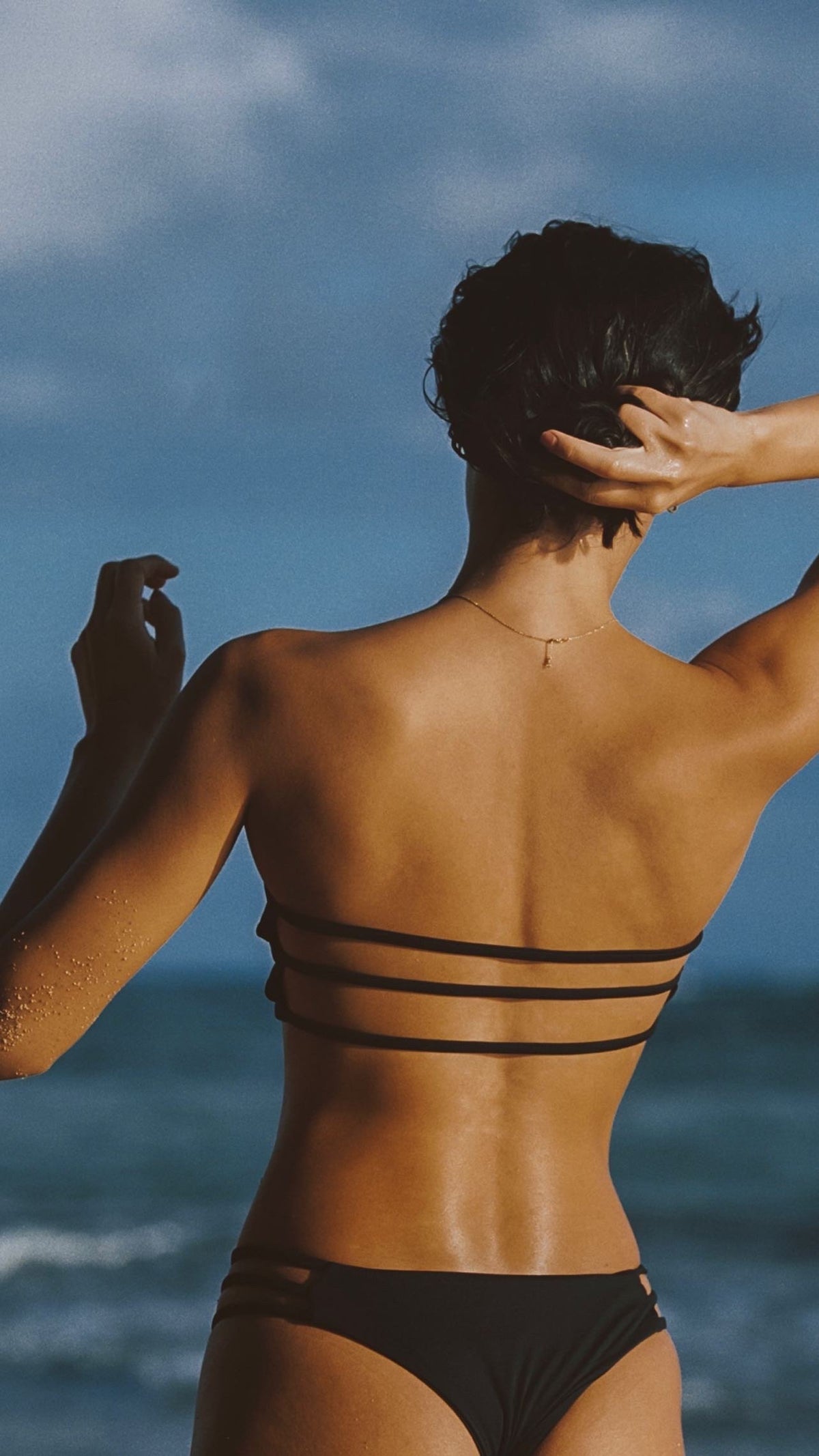 Venezia Ribbed Bikini in Black & White